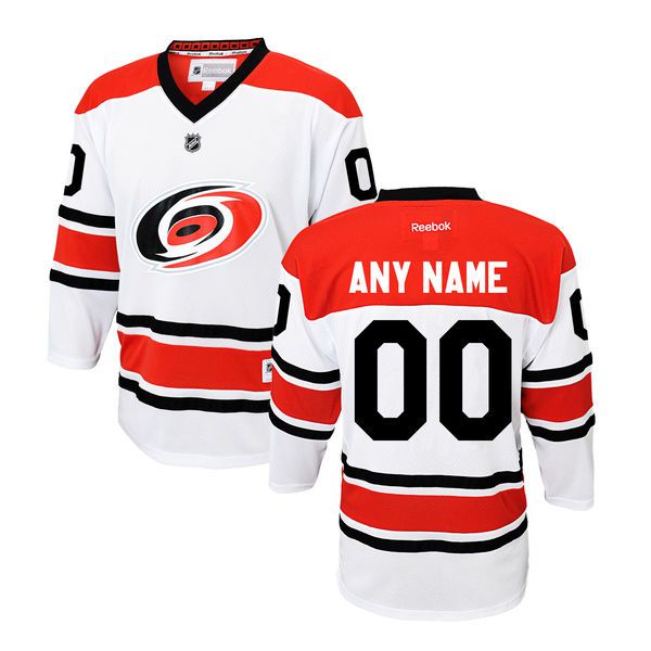 Youth Carolina Hurricanes Reebok White Custom Replica Away NHL Jersey->customized nhl jersey->Custom Jersey